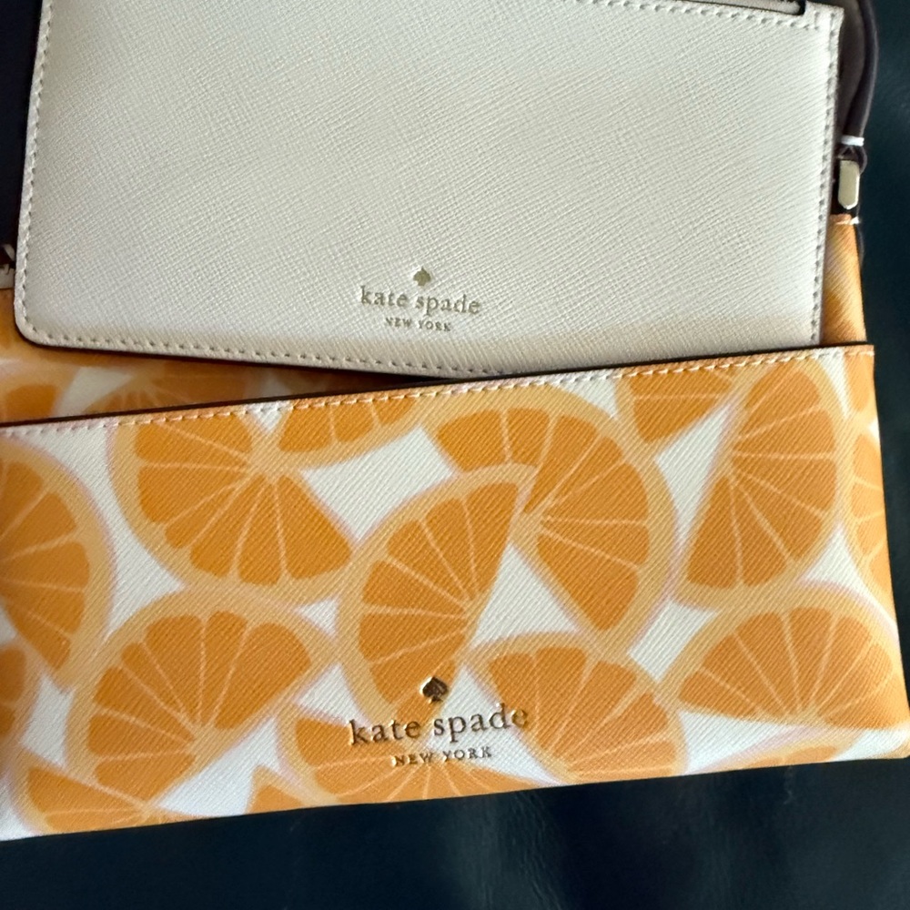 Kate Spade Cream and Orange Citrus crossbody